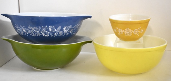 FOUR PYREX BOWLS