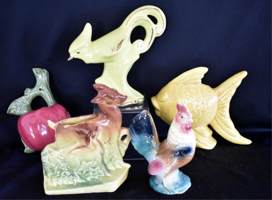 ASSORTED POTTERY FIGURINES AND MORE