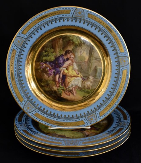 FOUR AUSTRIAN CHINA PLATES