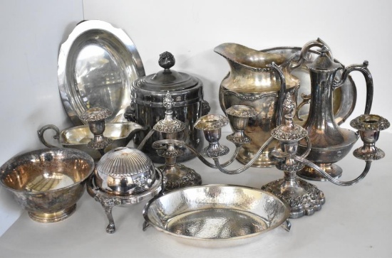 ASSORTED SILVERPLATE SERVING PIECES