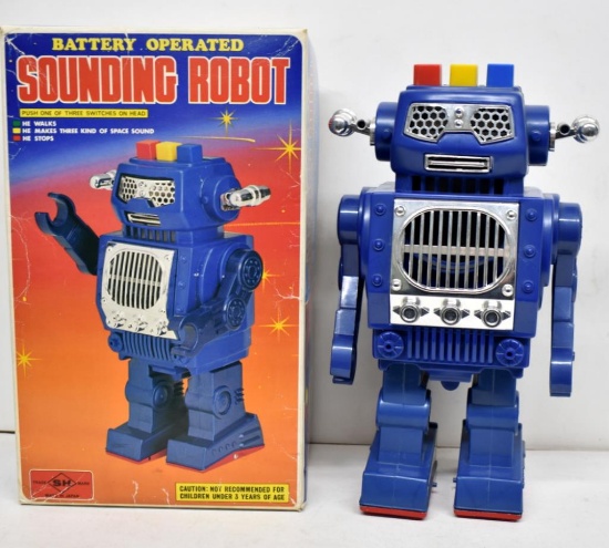 VINTAGE BATTERY OPERATED SOUNDING ROBOT