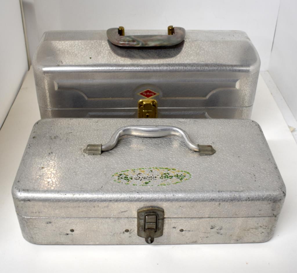 TWO VINTAGE MY BUDDY ALUMINUM TACKLE BOXES