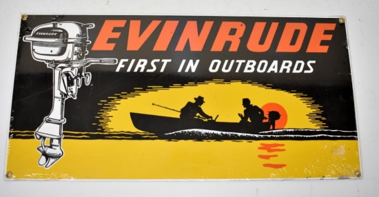 VINTAGE EVINRUDE FIRST IN OUTBOARDS SIGN