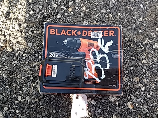 BLACK & DECKER DRILL/DRIVER W/ EXTRA BATTERY, 20V MAX LITHIUM AND HYPER TOU