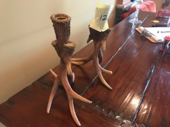 DEER ANTLER CANDLE HOLDERS