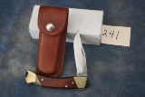 241. Schrade Uncle Henry Wood & Brass Folding Knife w/ Box