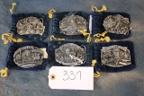 337. Set of 6 Siskiyou Ltd. Ed. Mountain Men Belt Buckles