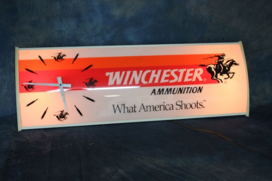 23. Winchester Backlit Gun Store Clock/Sign