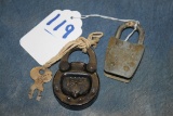 119. Reese Lock w/ Key (Functional) & Slaymaker Lock (No Key) (2X)