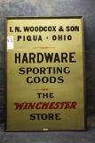 45. I.N. Woodcox Win Hardware & Sporting Goods Store Sign Approx. 28”x40”