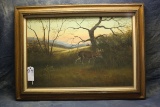 49. Deer Hunting Painting By C. Summey Approx. 44”x33”