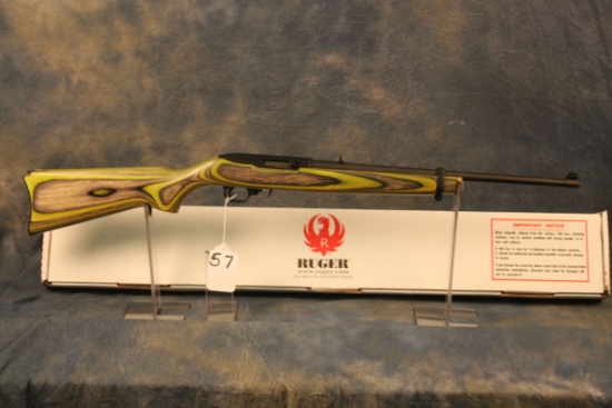 57. Ruger 10/22 Green Lam. Stock, Matte Finish SN:355-0413 3
