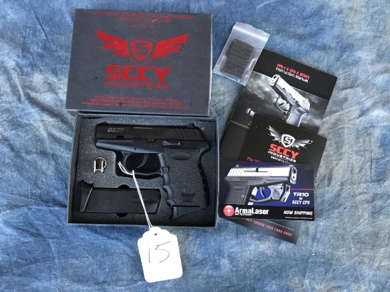 15. SCCY Model CPX-2 9MM w/ Extra Mag & Box SN: 344345