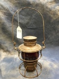 105. Adams Rock Island MKT Lantern, Red Globe