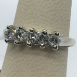 70. Ladies 14K White Gold 5-Diamond Anniversary Ring
