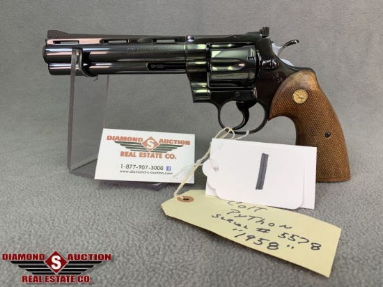 1. Colt Python .357 Mag, 6” Barrel, 1958 Mod. SN:5578