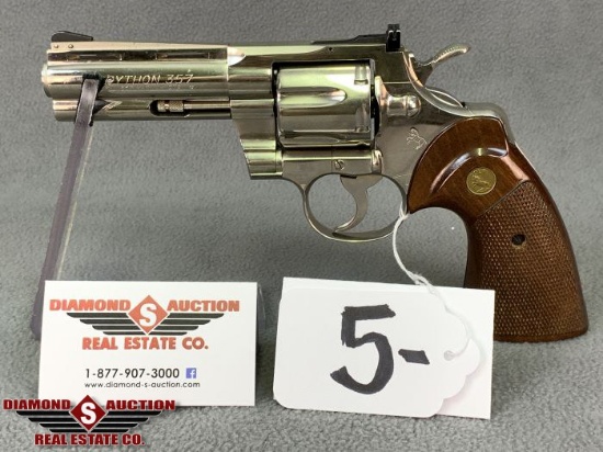 5. Colt Python .357 Mag, 4” Barrel, Adj. Rear Sites, Nickel Finish SN: E29575