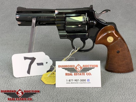 7. Colt Python .357 Mag, 4” Barrel, Blued, Orig. Hang Tag SN:V34437