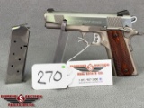 270. Colt Light Weight Commander .45 Auto Commander Stainless, Rosewood Grips, Hard Case