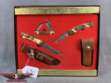 651. Schrade/Uncle Henry “Quail Unlimited” 3-Knife Set & Pres. Box
