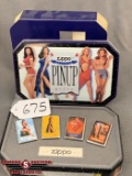 675. Zippo 1996 Winter Spring Summer & Autumn Pinup Girl Lighters w/ Display Tin