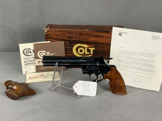 9A. Colt Python .357 Mag w/ Orig Box, Orig Grips & Papers, Nice Cond! SN:174407V