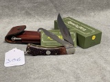 306. Remington Knife w/Leather Pouch & Sharpening Tool
