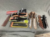 352. Misc. Knives, Most with Scabbards, New and used