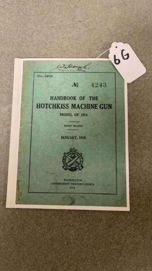 Lot 6g. Hotchkiss Machine Gun Handbook REPRO