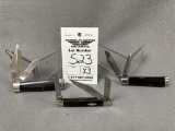 523. 3 Ebony Style Handle Case Knives
