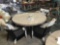 Brown Jordan Greystone Dining Table w/Umbrella Hole and 4 Matching Dining Chairs