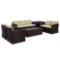 Dashawn Brown 6 Piece Wicker Sectional Seating Group with Beige Cushions