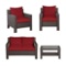 Beverly 4-Piece Wicker Patio Deep Seating Set with Bare Cushions