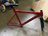 53cm USED Red Leader Double Butted Aluminum Alloy Track Bike Frame, Forks and Seat
