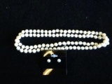 Genuine fresh water pearl necklace 32'' and earings