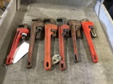 Assorted medium pipe wrenches