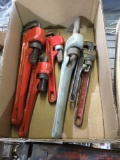 Assorted small pipe wrenches