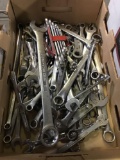 Box of assorted combination end wrenches