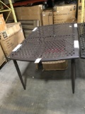 Dark Brown Outdoor Metal Table w/Umbrella Hole
