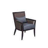 2 Brown Jordan Greystone Patio Dining Chairs with Sky Blue Cushions