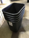 5 Black Office Trash Cans