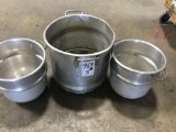 3 Large metal pots