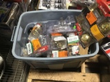 Bin of Assorted Misc. Door Knobs, Dead Bolt Sets Etc.