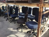 17 Assorted Rolling Chairs and 2 Black Utility Chairs