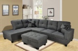 Andover Mills Russ Grey 3 Piece Sectional Sofa