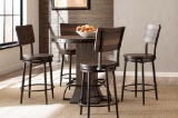 Hillsdale Furniture Jennings 5-PC Round Counter Height Dining Set - Walnut Wood/Brown Metal