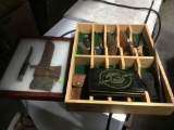 Various Knives, Hatchet, Sleeths Etc. Buck, Uncle Henry, Gerber Etc.