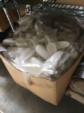 Box of Small White Plastic Scoopers