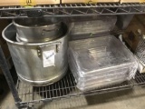 3 Metal Pots And 9 Plastic Trays w/Lids