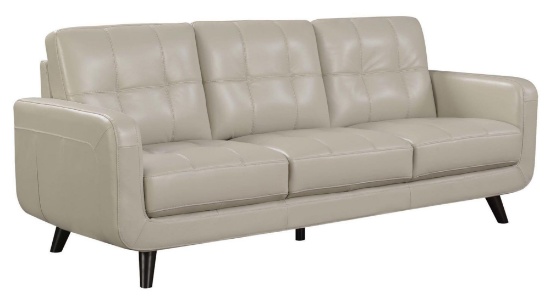 Basilica Leather Sofa by Langley Street in Cream